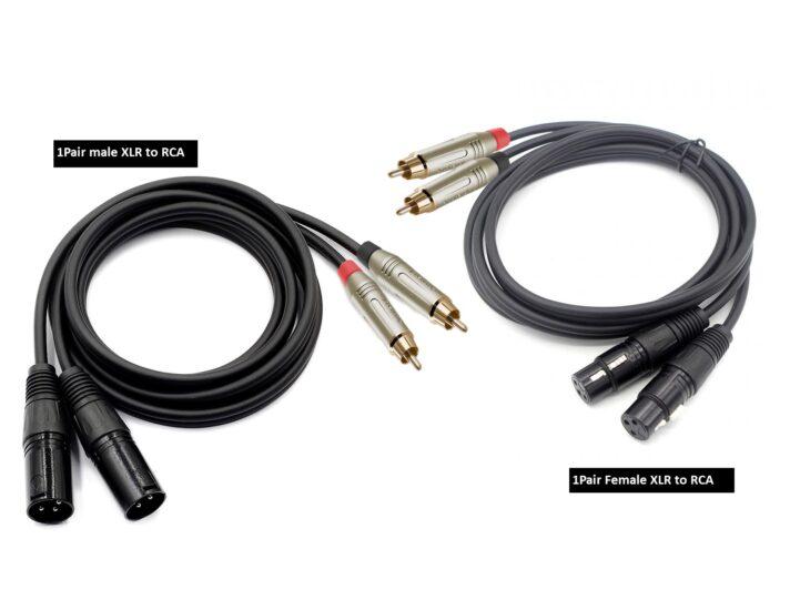 1pair Studio Quality Rca to Male/Female XLR Cables