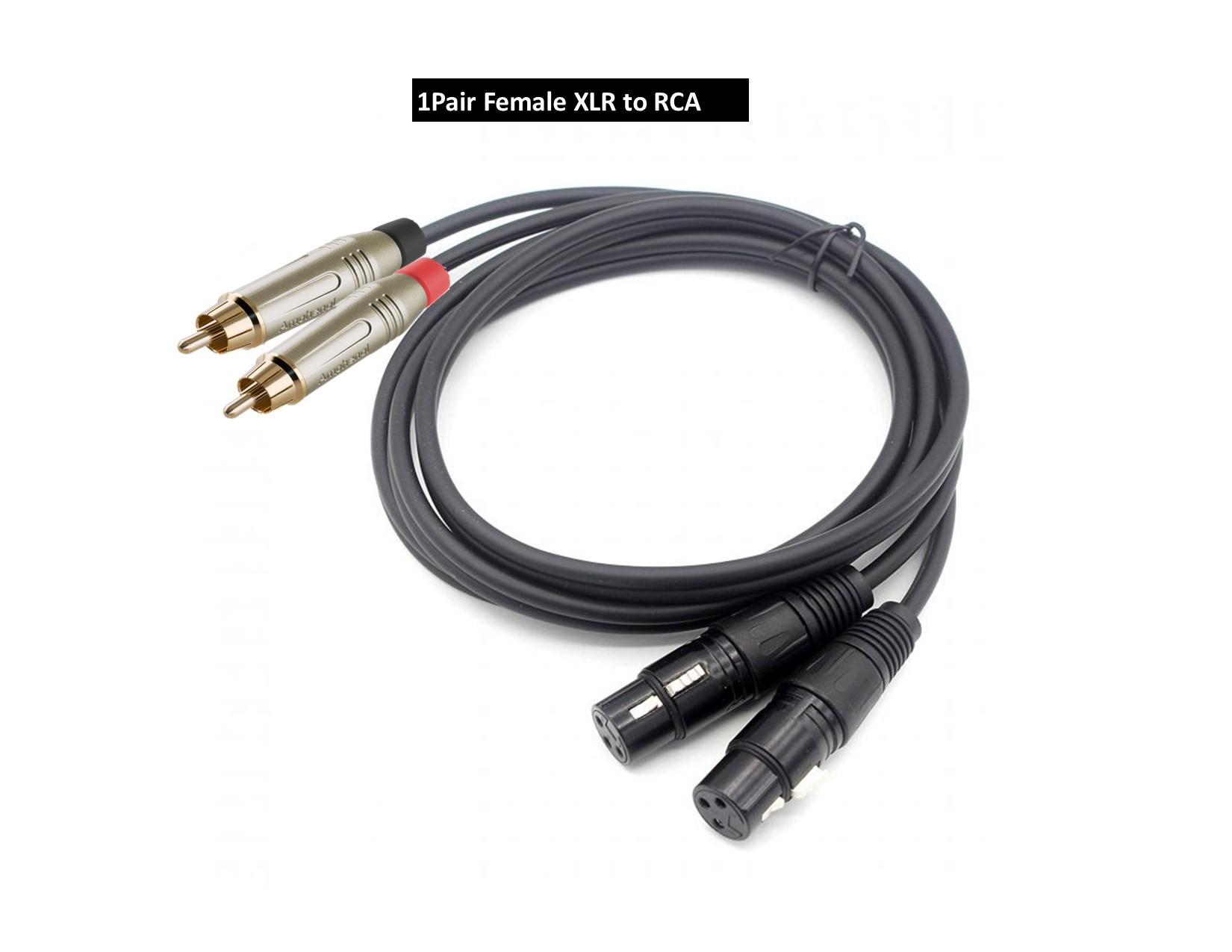 1pair Studio Quality Rca to Male/Female XLR Cables