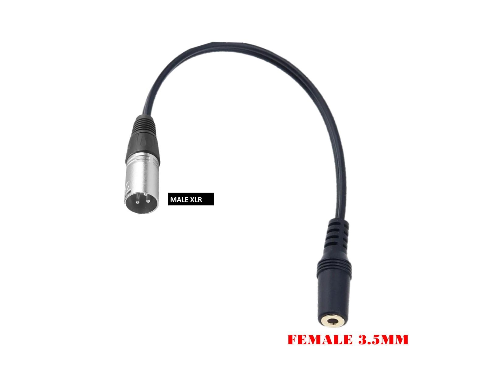 Female 3.5mm to Male/Female XLR/Male 6.5mm Cable Adapter
