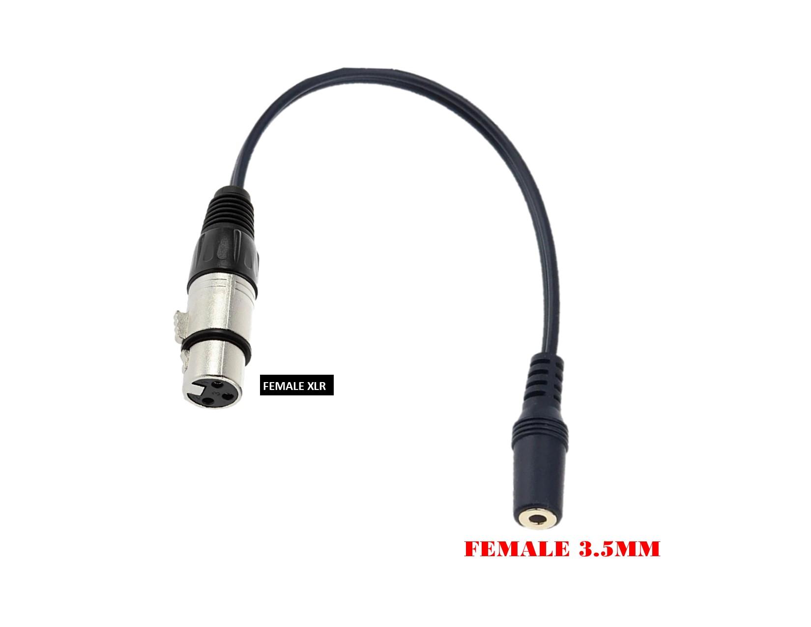 Female 3.5mm to Male/Female XLR/Male 6.5mm Cable Adapter