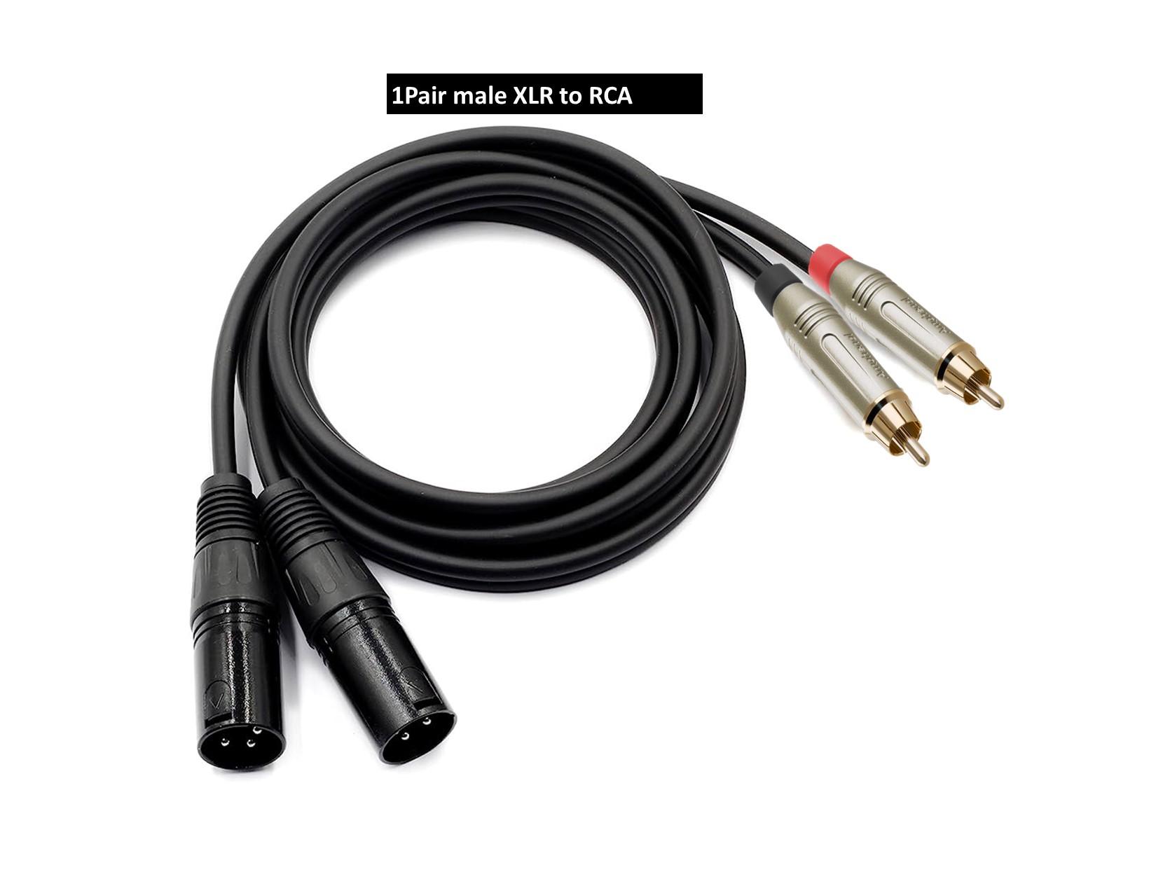 1pair Studio Quality Rca to Male/Female XLR Cables