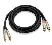 1pair Durable Studio Quality Male Rca to Rca/6.5mm Ts Cables