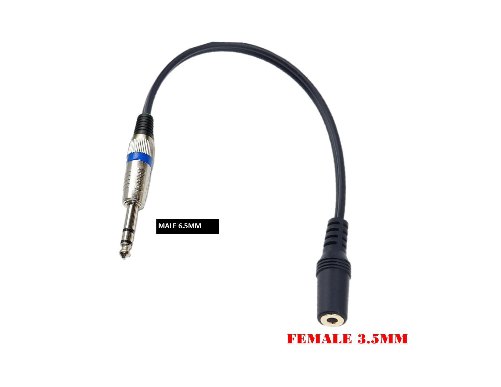 Female 3.5mm to Male/Female XLR/Male 6.5mm Cable Adapter