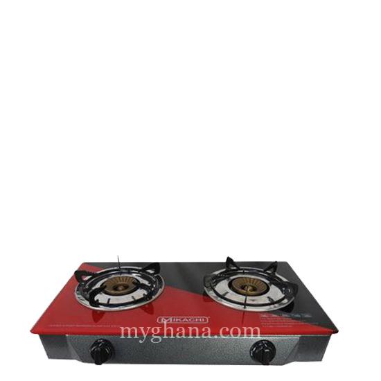 MIKACHI 2 Burner Glass Table Top Gas Cooker