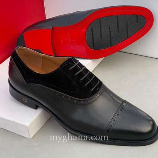 Frank Perry Oxford Black leather with suede