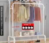 Metal Clothing Rack with bottom shelf