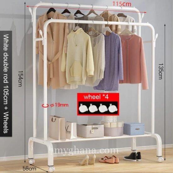 Metal Clothing Rack with bottom shelf