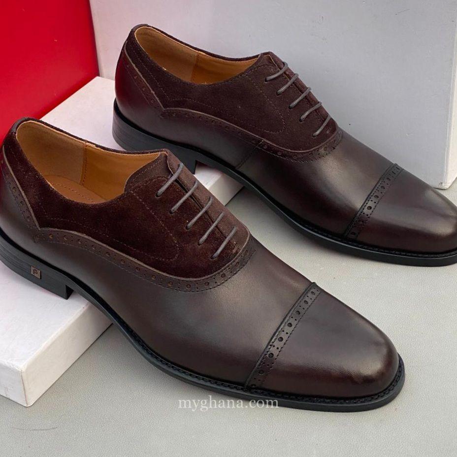 Frank Perry Oxford Black leather with suede