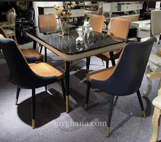 MODERN MARBLE TOP 6 SEATER DINING SET