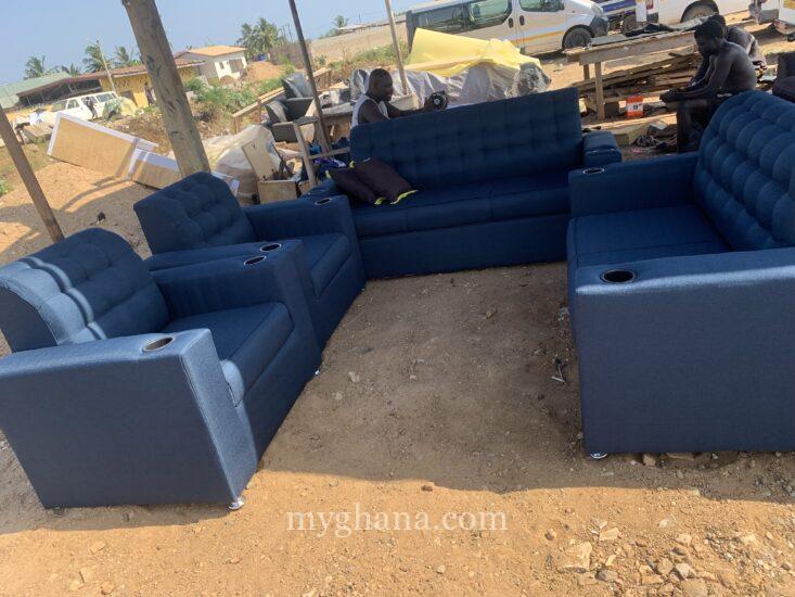 4 set sofas blue black available(free delivery )