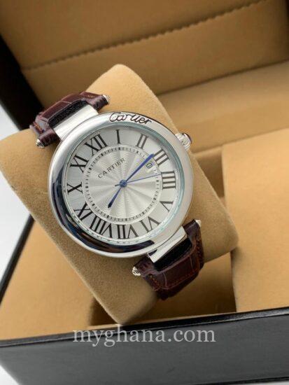 Cartier men leather watch