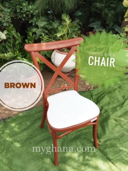 Cross back chair ( brown )