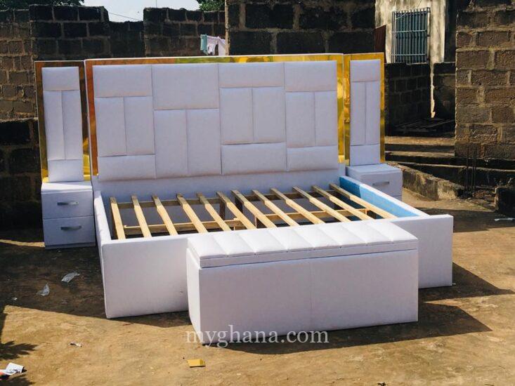 King size bed frames with side drawers and ottoman