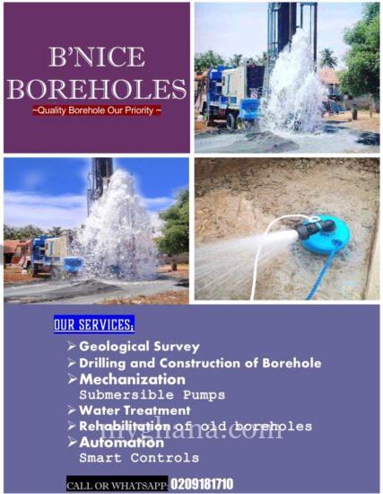 B’NICE Borehole Drilling and Water Treatment Services