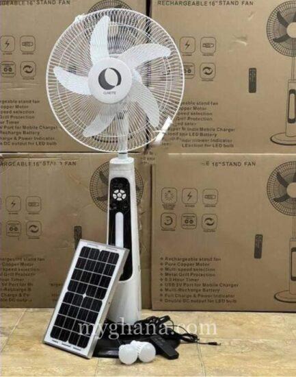 Rechargeable solar fan with solar panel