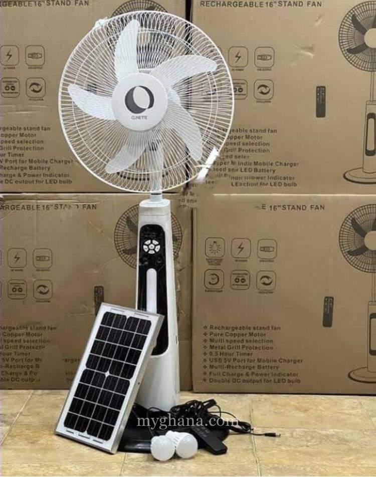Rechargeable solar fan with solar panel