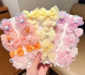 Mesh flower scrunchie