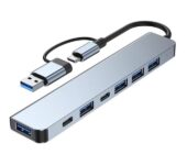 7in1 Multi Ports USB Type C Hub Splitter Adapter Expansion D