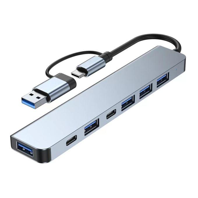 7in1 Multi Ports USB Type C Hub Splitter Adapter Expansion D