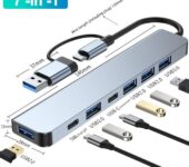 7in1 Multi Ports USB Type C Hub Splitter Adapter Expansion D