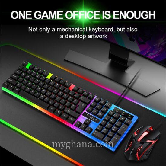 TF230 Wired USB Keyboard Mouse Luminous Keyboard and Mouse