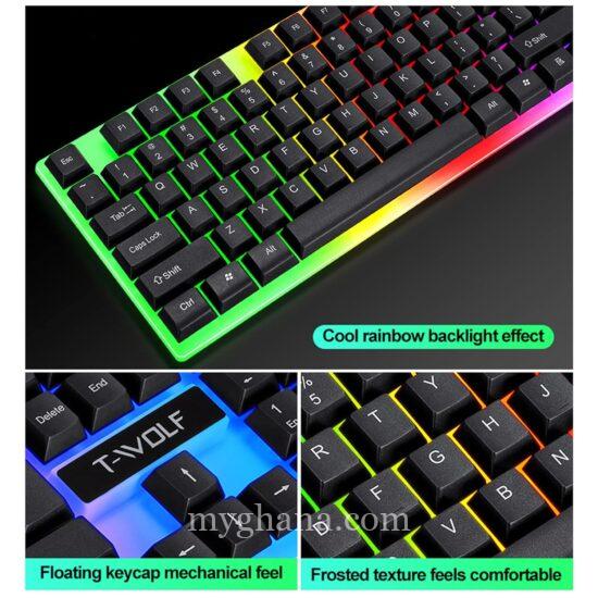 TF230 Wired USB Keyboard Mouse Luminous Keyboard and Mouse