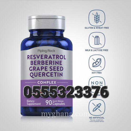 Resveratrol Berberine Grape Seed Quercetin Extract 90 Quick Release Capsule