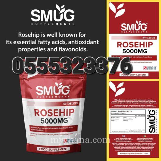 SMUG Supplements Rosehip Tablets 100 High Strength 5000mg Pills