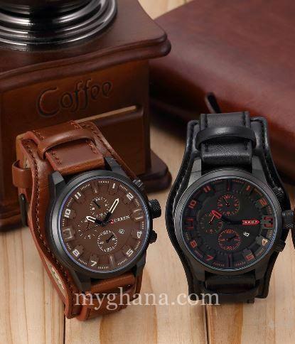 Thick Leather Made Wrist Watch