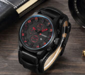 Thick Leather Made Wrist Watch