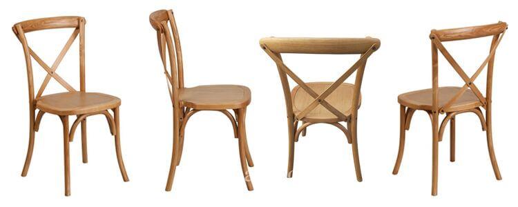 Cross back wooden chair