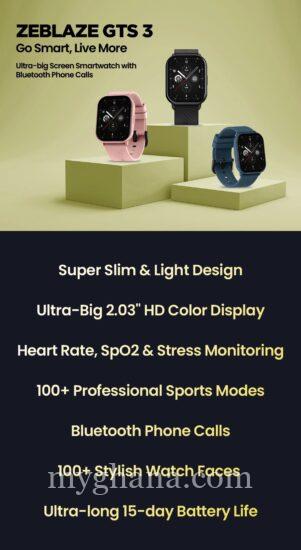Zeblaze GTS 3 Waterproof Smartwatch