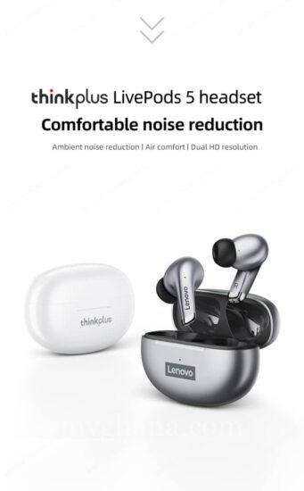 Lenovo LP5 Bluetooth Headphone Earphones Headset Earbuds (Super bass earpod