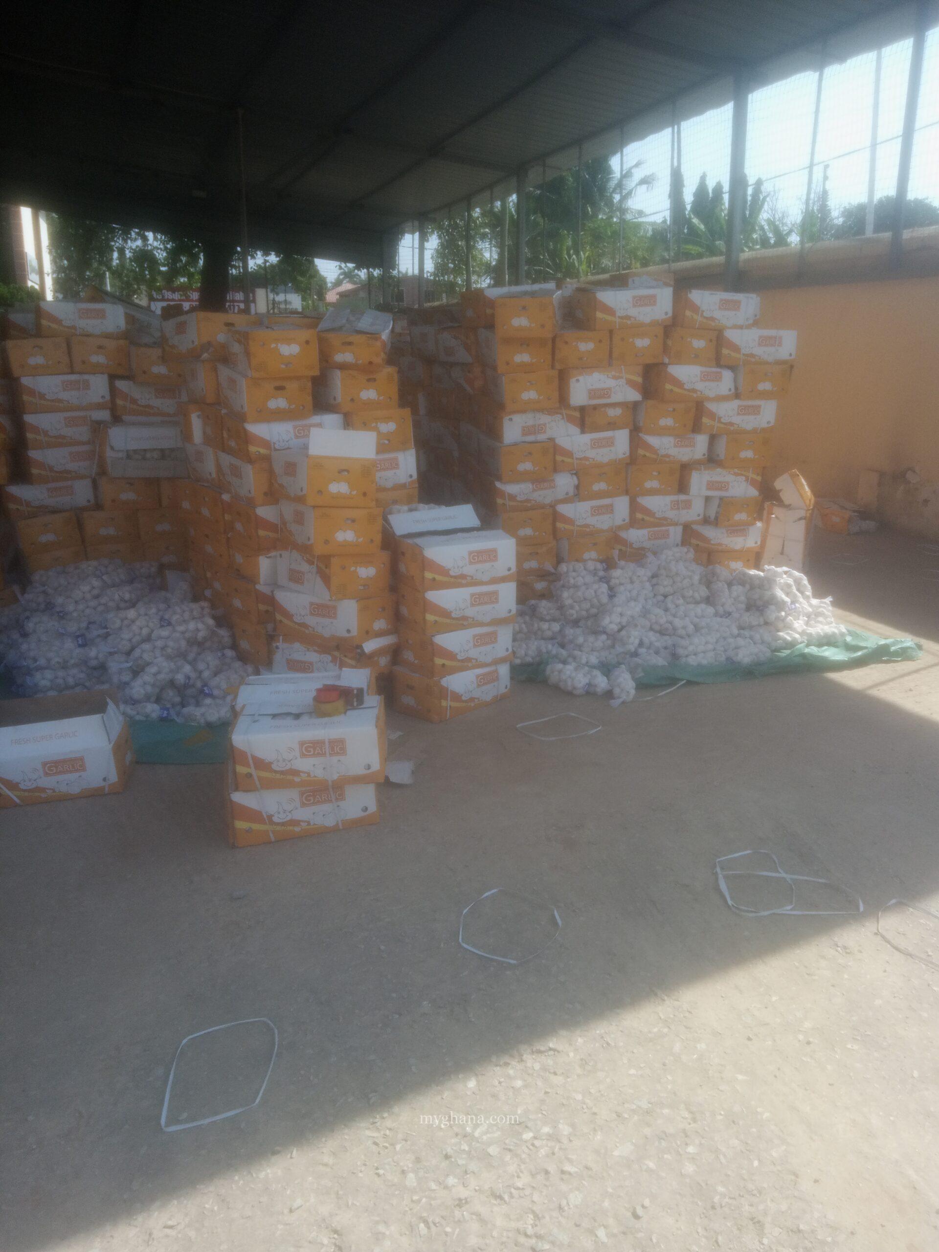 Cartons of garlic for sale