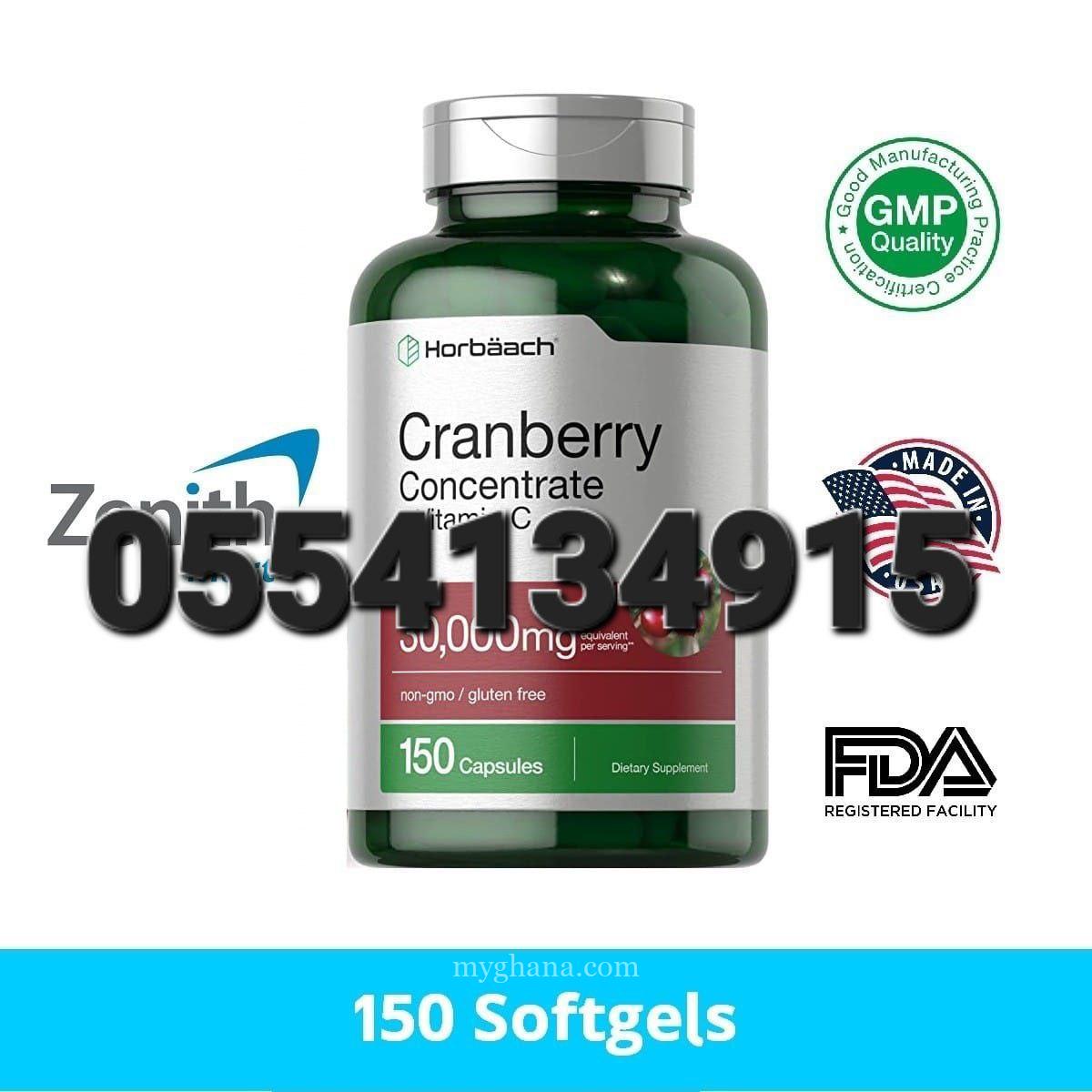 Horbäach Cranberry Concentrate Extract Pills + Vitamin C