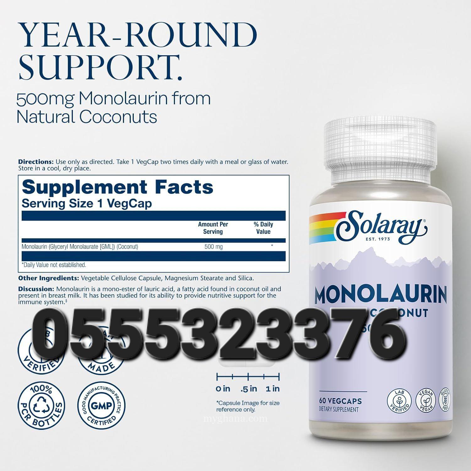 SOLARAY Monolaurin 500mg