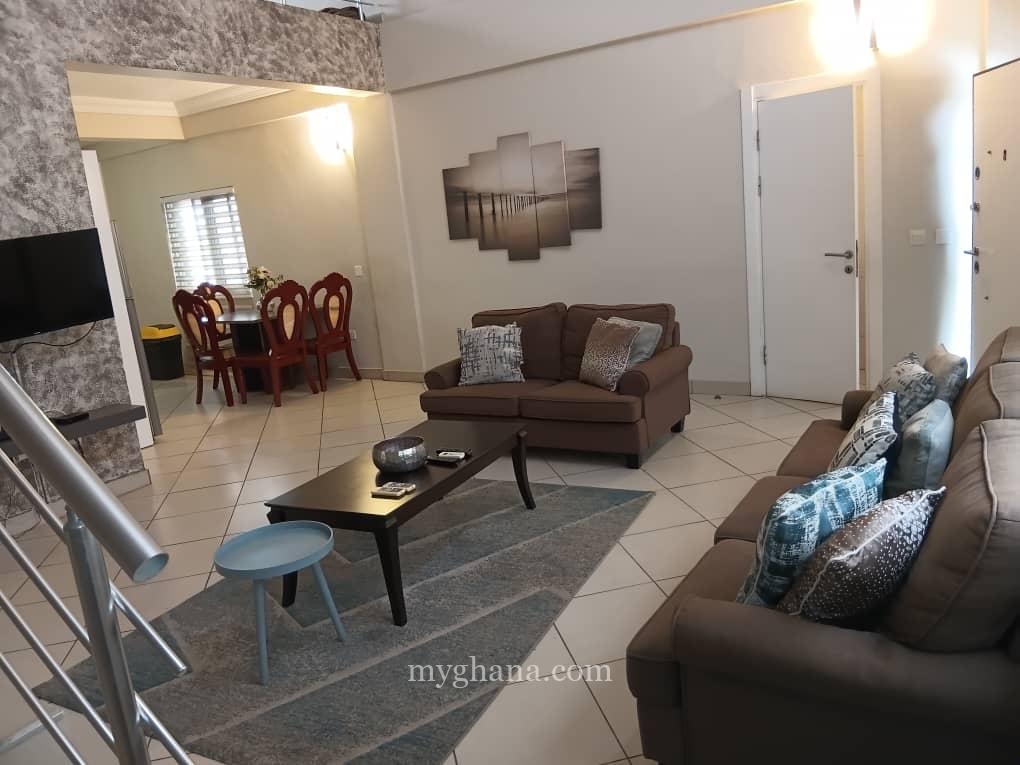 Fully furnished three bedroom apartment to let at North Ridge, Accra