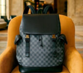 Unisex Leather Backpack Black