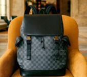 Unisex Leather Backpack Black