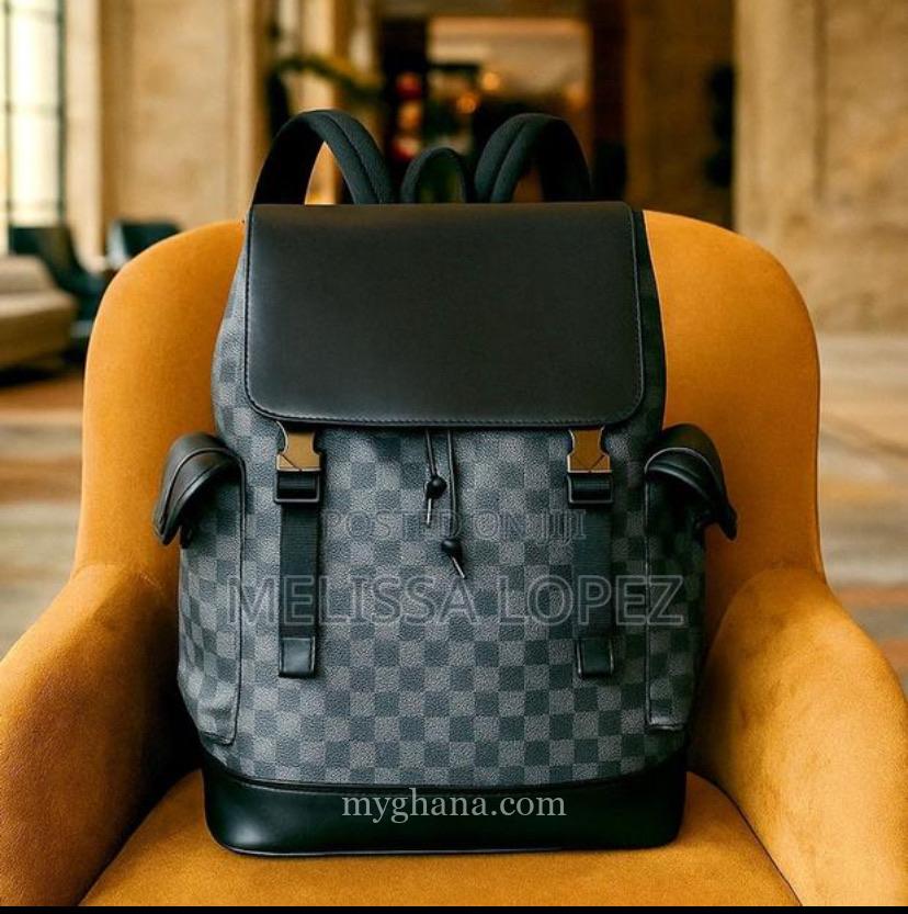 Unisex Leather Backpack Black
