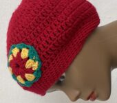 Red knitted hat