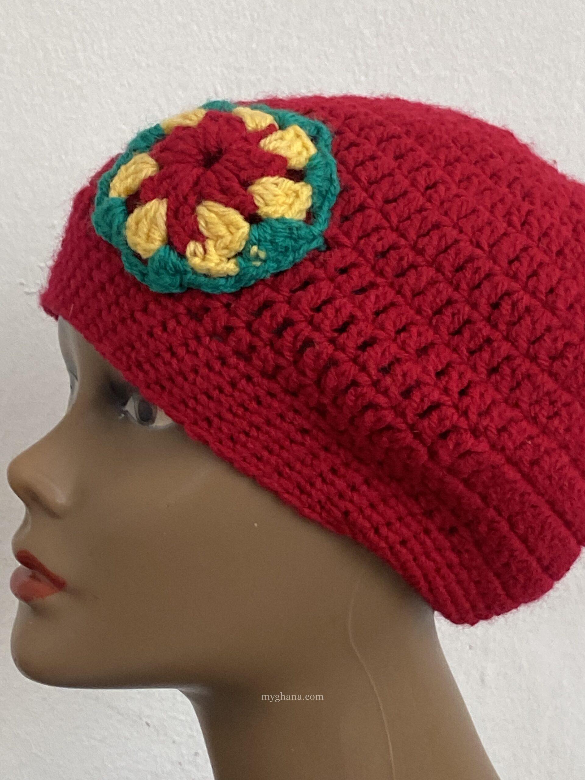 Red knitted hat
