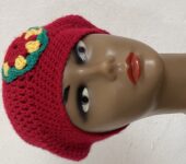 Red knitted hat