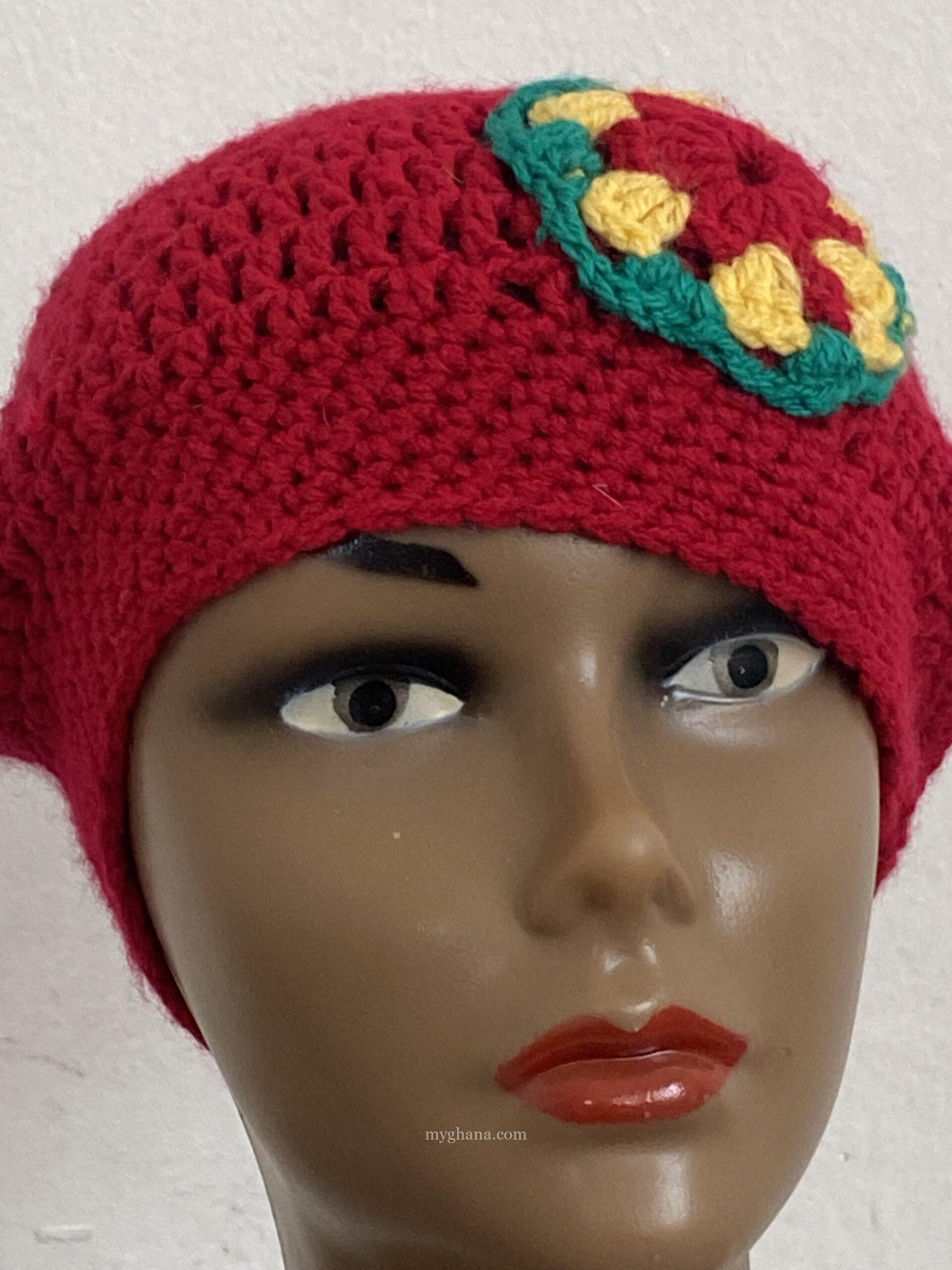 Red knitted hat