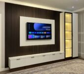 Tv unit with lights