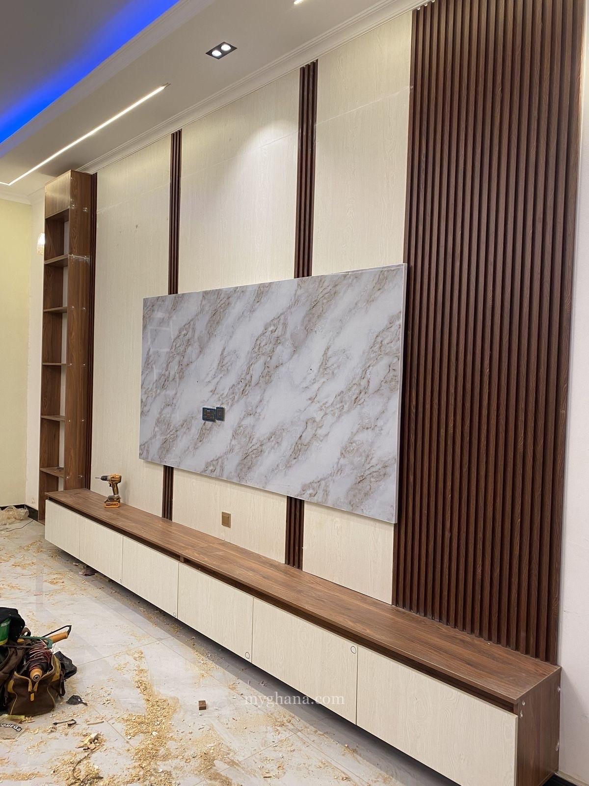 Tv unit with lights