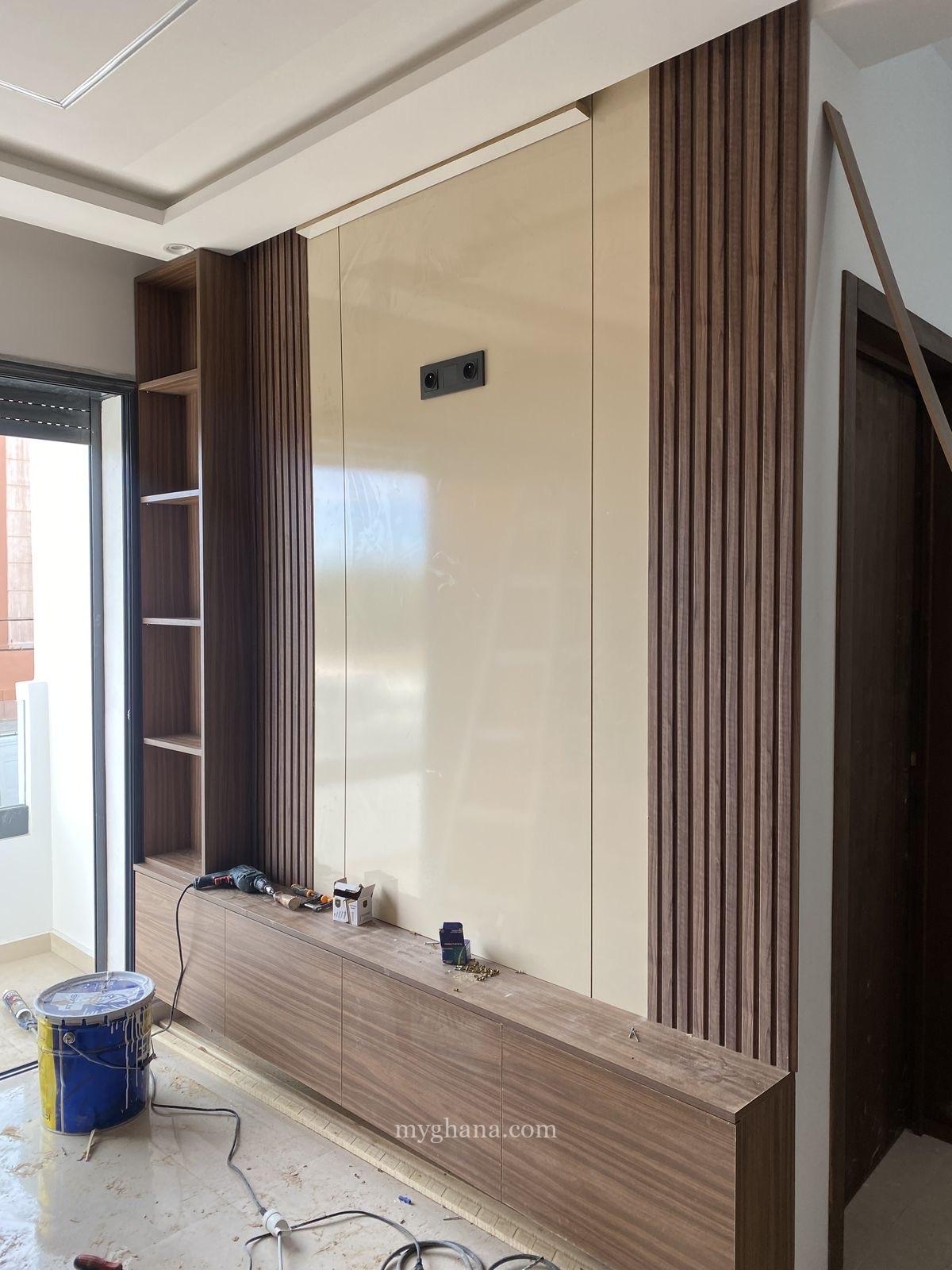 Tv unit with lights
