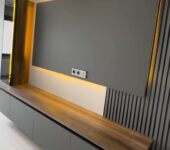 Tv unit with lights