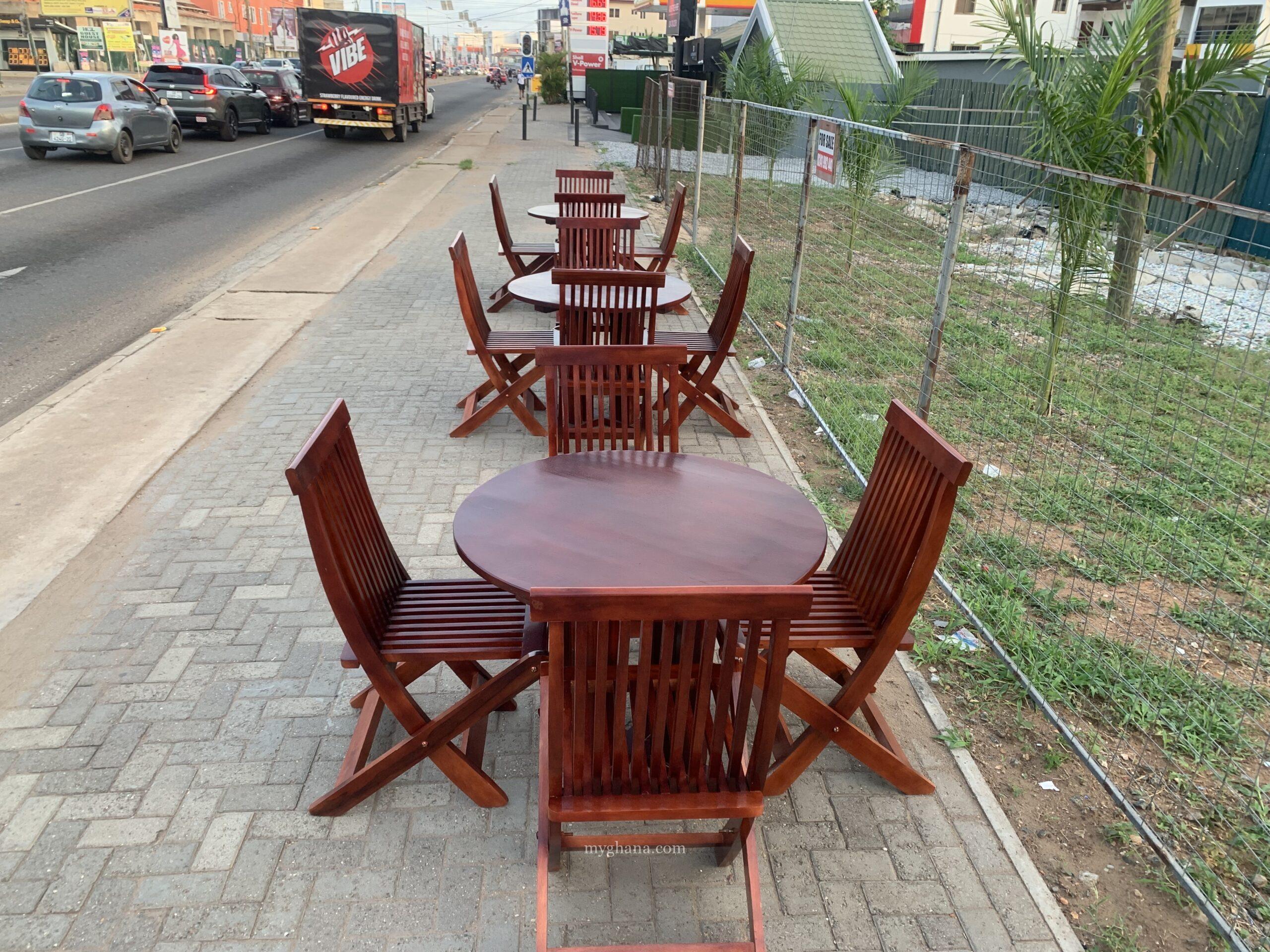 Wooden chair and table