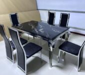 6 seater marble dining table set